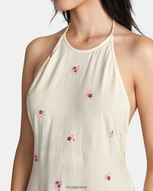 R422N81450 ίσιο φόρεμα με καπίστρι RVCA γυναίκες κρέμα είδη ένδυσης