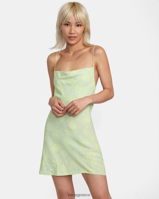 R422N81461 κενό χώρο μίνι φόρεμα ηλίου RVCA γυναίκες ορυκτό πράσινο είδη ένδυσης