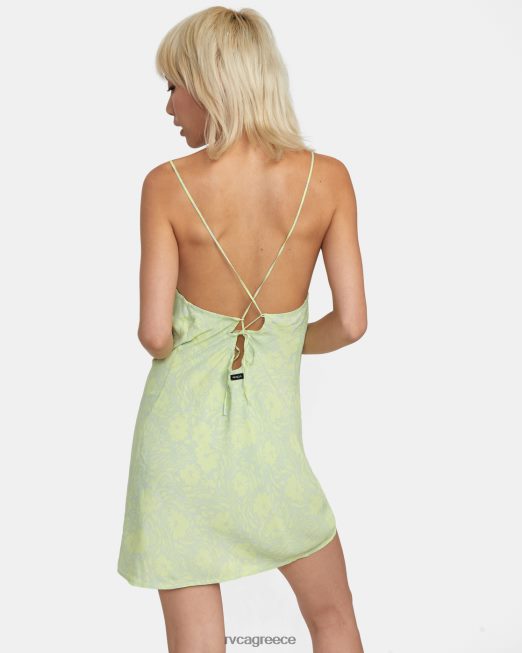R422N81461 κενό χώρο μίνι φόρεμα ηλίου RVCA γυναίκες ορυκτό πράσινο είδη ένδυσης