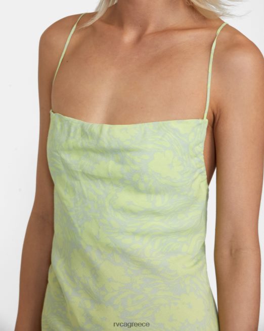 R422N81461 κενό χώρο μίνι φόρεμα ηλίου RVCA γυναίκες ορυκτό πράσινο είδη ένδυσης