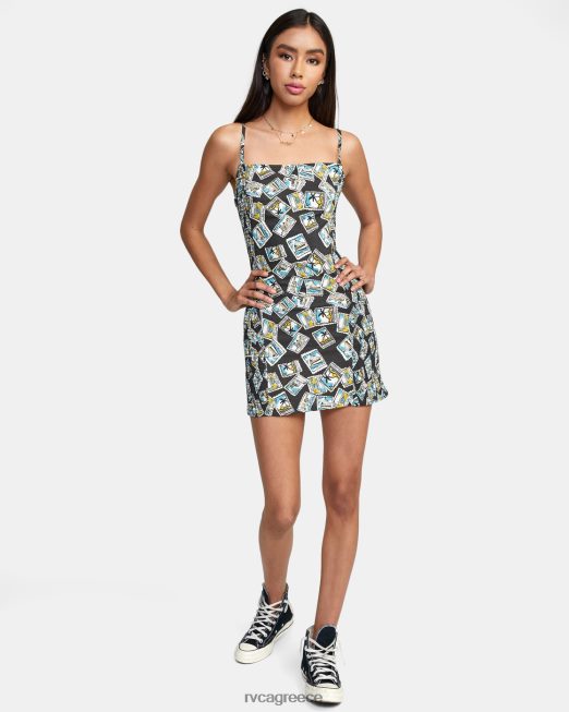 R422N81548 ενιαίο bodycon φόρεμα RVCA γυναίκες μαύρος είδη ένδυσης