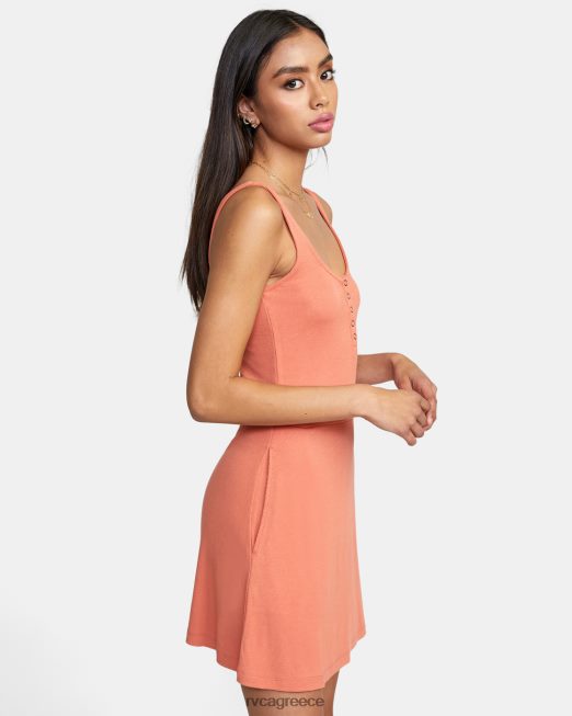 R422N81566 σε επαναλαμβανόμενο μίντι φόρεμα RVCA γυναίκες βερύκοκκο είδη ένδυσης