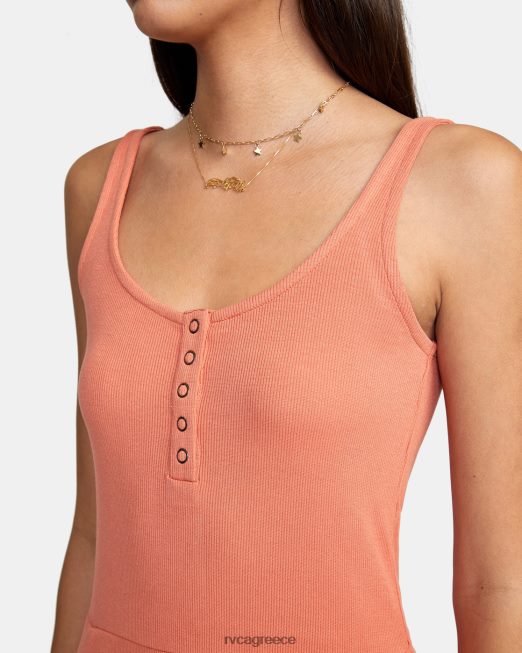 R422N81566 σε επαναλαμβανόμενο μίντι φόρεμα RVCA γυναίκες βερύκοκκο είδη ένδυσης