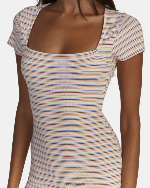 R422N81569 μίντι φόρεμα με χώρισμα RVCA γυναίκες ψιθύρισε λευκό είδη ένδυσης