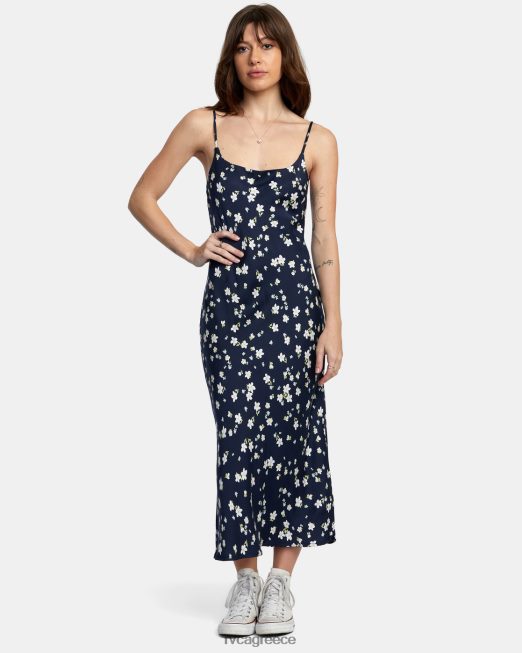 R422N81605 παρθενικό μίντι φόρεμα RVCA γυναίκες κυκλοθυμικό μπλε είδη ένδυσης