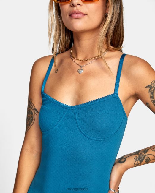 R422N81626 μόνο φίλοι pointelle midi φόρεμα RVCA γυναίκες αναπνευστήρας μπλε είδη ένδυσης