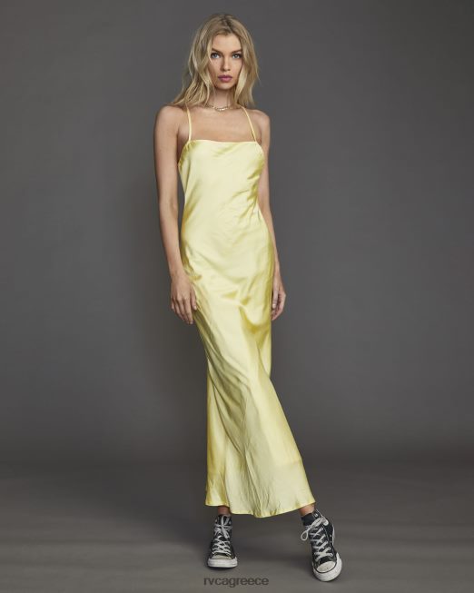 R422N81627 μάξι φόρεμα ενενήντα RVCA γυναίκες μαρέγκα λεμονιού είδη ένδυσης