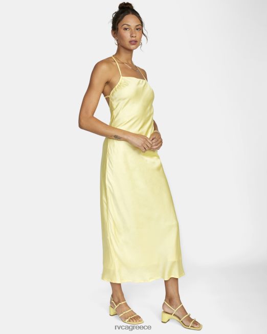R422N81627 μάξι φόρεμα ενενήντα RVCA γυναίκες μαρέγκα λεμονιού είδη ένδυσης