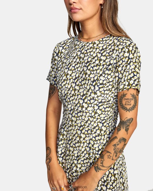 R422N81679 μίντι φόρεμα dreamscape RVCA γυναίκες μαύρος είδη ένδυσης