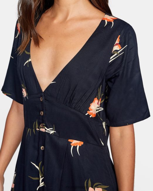 R422N81687 μίντι φόρεμα λεωφόρου RVCA γυναίκες αληθινό μαύρο είδη ένδυσης