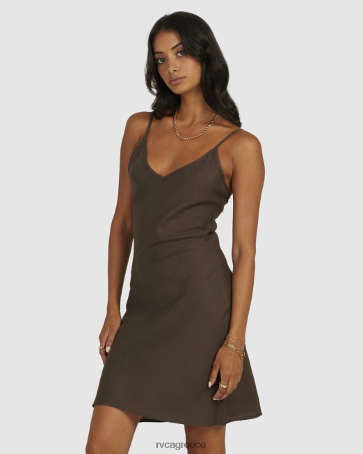 R422N81727 off duty bias μίνι φόρεμα RVCA γυναίκες καφές είδη ένδυσης