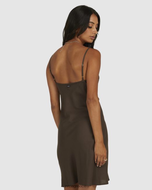 R422N81727 off duty bias μίνι φόρεμα RVCA γυναίκες καφές είδη ένδυσης