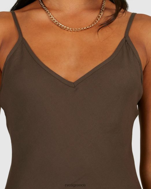 R422N81727 off duty bias μίνι φόρεμα RVCA γυναίκες καφές είδη ένδυσης