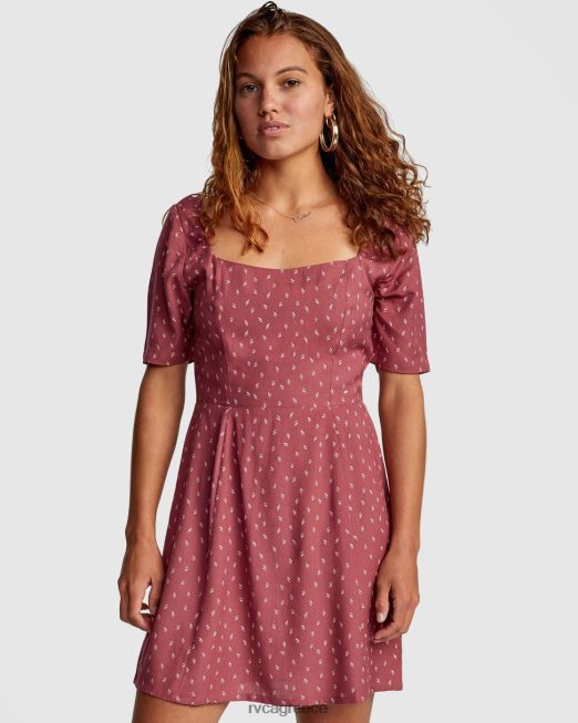 R422N81731 ροδακινί φόρεμα RVCA γυναίκες μούρο δαμάσκηνου είδη ένδυσης