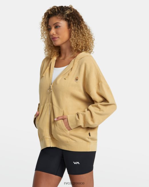 R422N81155 κουκούλα με φερμουάρ μύκητες RVCA γυναίκες άχυρο είδη ένδυσης