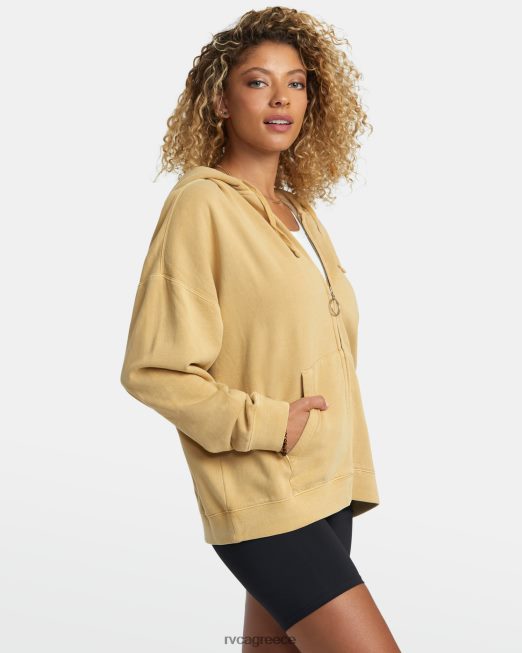 R422N81155 κουκούλα με φερμουάρ μύκητες RVCA γυναίκες άχυρο είδη ένδυσης