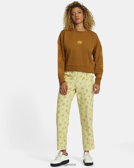 R422N81251 λάμψη cropped φούτερ RVCA γυναίκες χώμα σιένης είδη ένδυσης