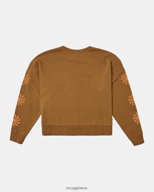 R422N81251 λάμψη cropped φούτερ RVCA γυναίκες χώμα σιένης είδη ένδυσης