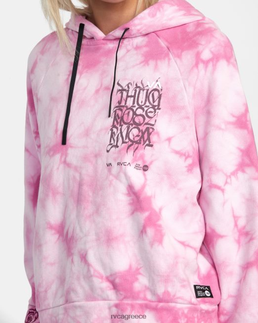 R422N81401 κακοποιό τριαντάφυλλο cropped hoodie RVCA γυναίκες ροζ ροζ είδη ένδυσης