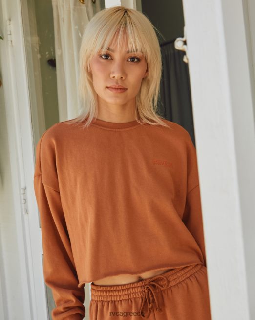 R422N81521 test drive cropped φούτερ RVCA γυναίκες κεχριμπάρι είδη ένδυσης