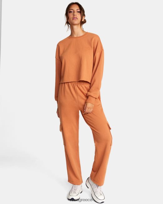 R422N81521 test drive cropped φούτερ RVCA γυναίκες κεχριμπάρι είδη ένδυσης