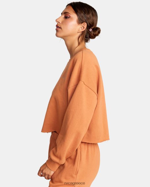 R422N81521 test drive cropped φούτερ RVCA γυναίκες κεχριμπάρι είδη ένδυσης