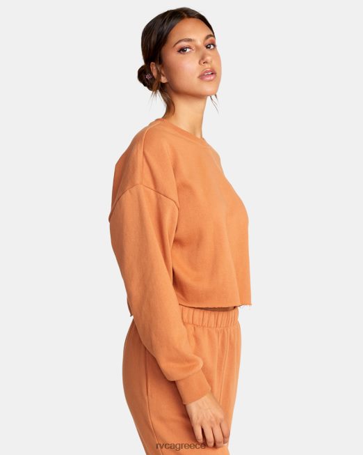 R422N81521 test drive cropped φούτερ RVCA γυναίκες κεχριμπάρι είδη ένδυσης