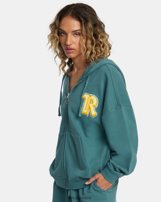 R422N8233 τριαντάφυλλο machado thrift φούτερ με φερμουάρ RVCA γυναίκες βάσκας είδη ένδυσης