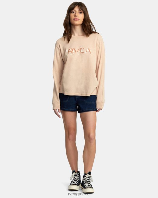 R422N81034 μεγάλο μακρυμάνικο μπλουζάκι μαργαρίτα RVCA γυναίκες γυμνός είδη ένδυσης