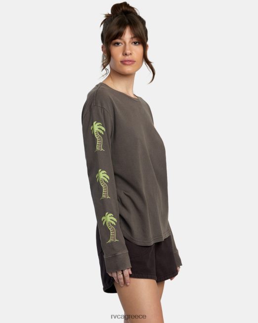 R422N81075 μακρυμάνικο μπλουζάκι με παλάμη RVCA γυναίκες Ιάβα είδη ένδυσης