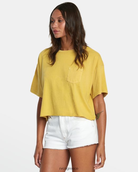 R422N81093 μπλουζάκι τσέπης ptc RVCA γυναίκες vintage χρυσό είδη ένδυσης