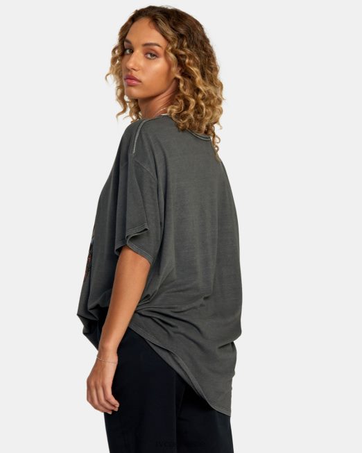 R422N81115 νουβό μπλουζάκι RVCA γυναίκες πειρατικό μαύρο είδη ένδυσης