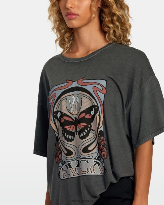 R422N81115 νουβό μπλουζάκι RVCA γυναίκες πειρατικό μαύρο είδη ένδυσης