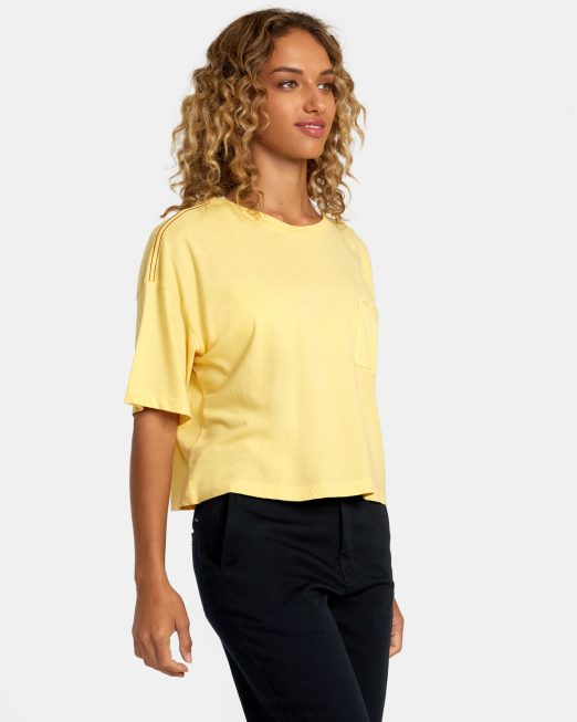 R422N81172 ptc μπλουζάκι RVCA γυναίκες χρυσαφένιος είδη ένδυσης