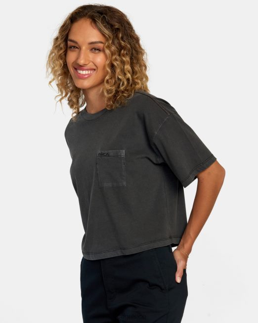 R422N81175 ptc μπλουζάκι RVCA γυναίκες μαύρος είδη ένδυσης