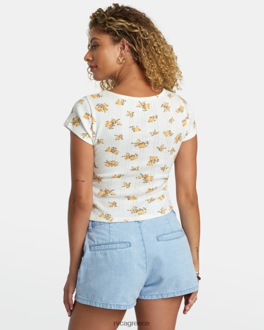 R422N81186 γλυκό μπλουζάκι RVCA γυναίκες ψιθύρισε λευκό είδη ένδυσης