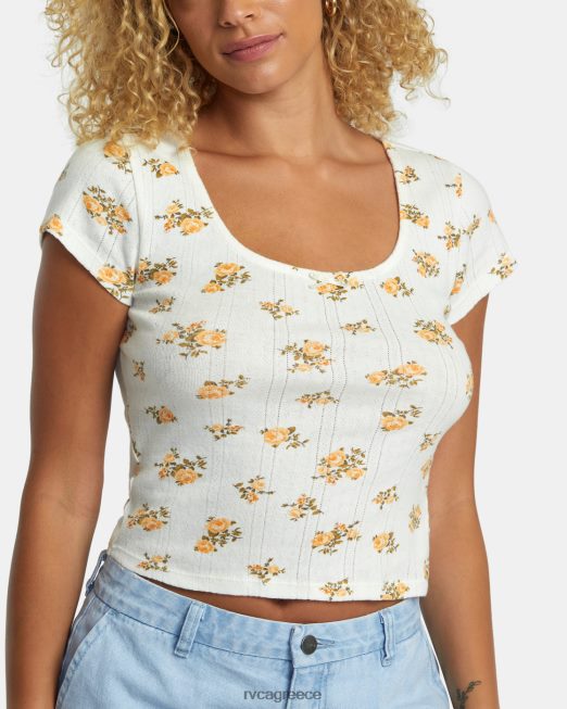 R422N81186 γλυκό μπλουζάκι RVCA γυναίκες ψιθύρισε λευκό είδη ένδυσης