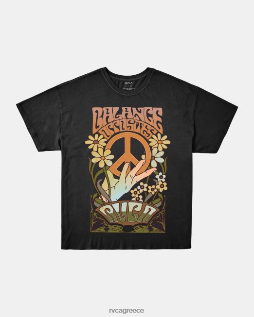 R422N81192 εξέγερση μπλουζάκι RVCA γυναίκες μαύρος είδη ένδυσης