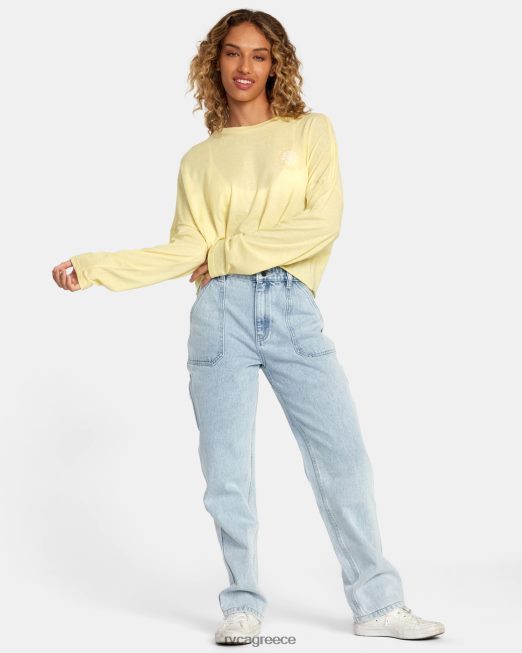 R422N81194 sol μακρυμάνικο μπλουζάκι RVCA γυναίκες χρυσαφένιος είδη ένδυσης