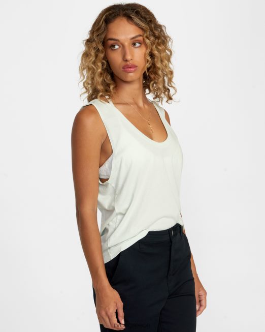 R422N81197 κομμένο φανελάκι RVCA γυναίκες μπλε του ουρανού είδη ένδυσης