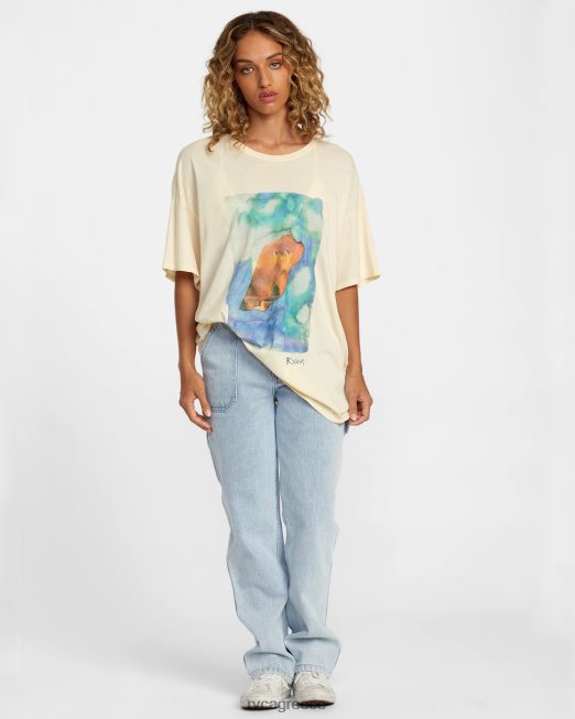 R422N8119 float μπλουζάκι Colin Susingham RVCA γυναίκες κρέμα είδη ένδυσης