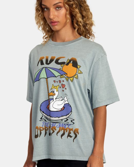 R422N81237 ηλιόλουστο μπλουζάκι RVCA γυναίκες σχιστόλιθος είδη ένδυσης