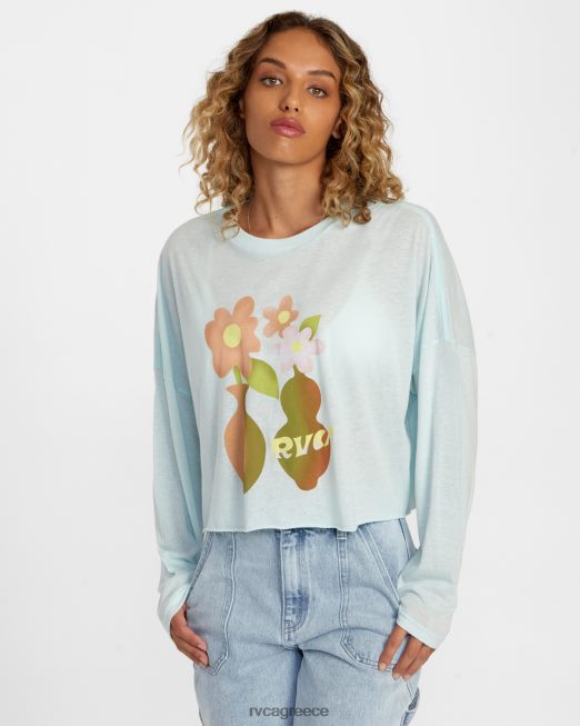 R422N81245 βάζο μακρυμάνικο μπλουζάκι RVCA γυναίκες μπλε του ουρανού είδη ένδυσης