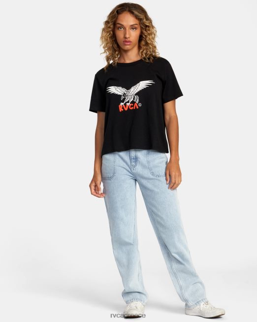 R422N81247 μπλουζάκι πατριώτη RVCA γυναίκες μαύρος είδη ένδυσης