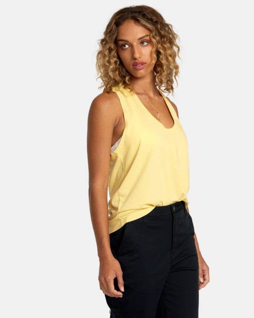 R422N81248 κομμένο φανελάκι RVCA γυναίκες χρυσαφένιος είδη ένδυσης