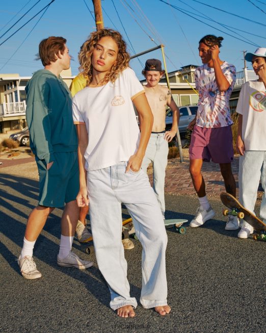 R422N81250 τριαντάφυλλο machado encinitas μπλουζάκι RVCA γυναίκες vintage λευκό είδη ένδυσης