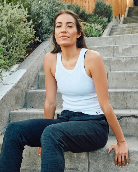 R422N81301 va βασικά ραβδωτό φανελάκι RVCA γυναίκες άσπρο είδη ένδυσης