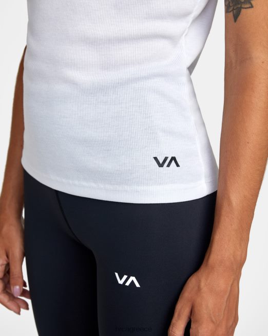 R422N81301 va βασικά ραβδωτό φανελάκι RVCA γυναίκες άσπρο είδη ένδυσης