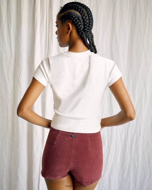 R422N81318 t-shirt camille rowe arrete de parler RVCA γυναίκες vintage λευκό είδη ένδυσης