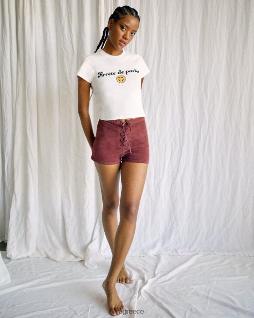 R422N81318 t-shirt camille rowe arrete de parler RVCA γυναίκες vintage λευκό είδη ένδυσης